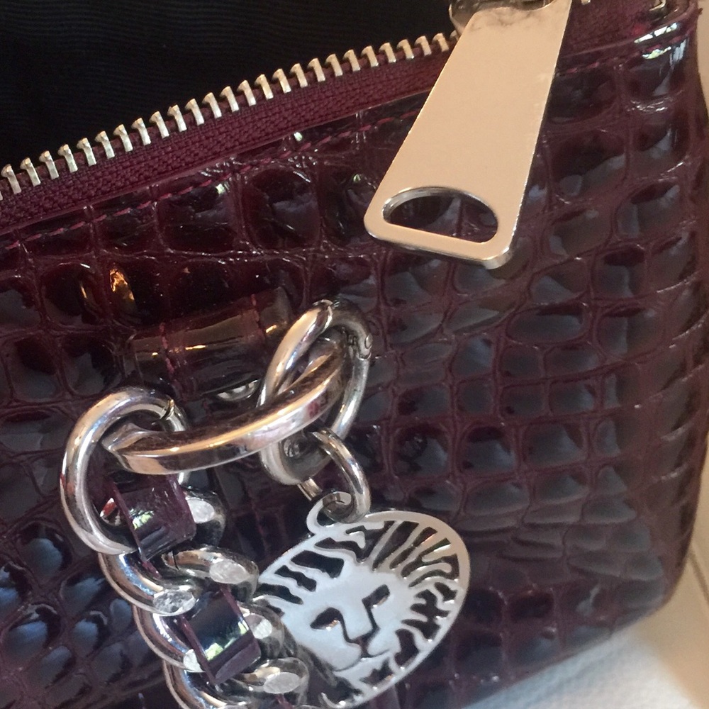 Anne Klein Dark Brown Croc-Embossed Shoulder Bag - Picture 4 of 4
